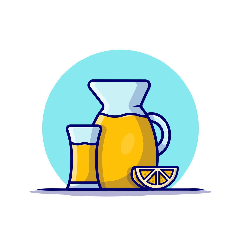 Orange Juice Cartoon Vector Icon Illustration. Drink Object  Icon Concept Isolated Premium Vector. Flat Cartoon Style