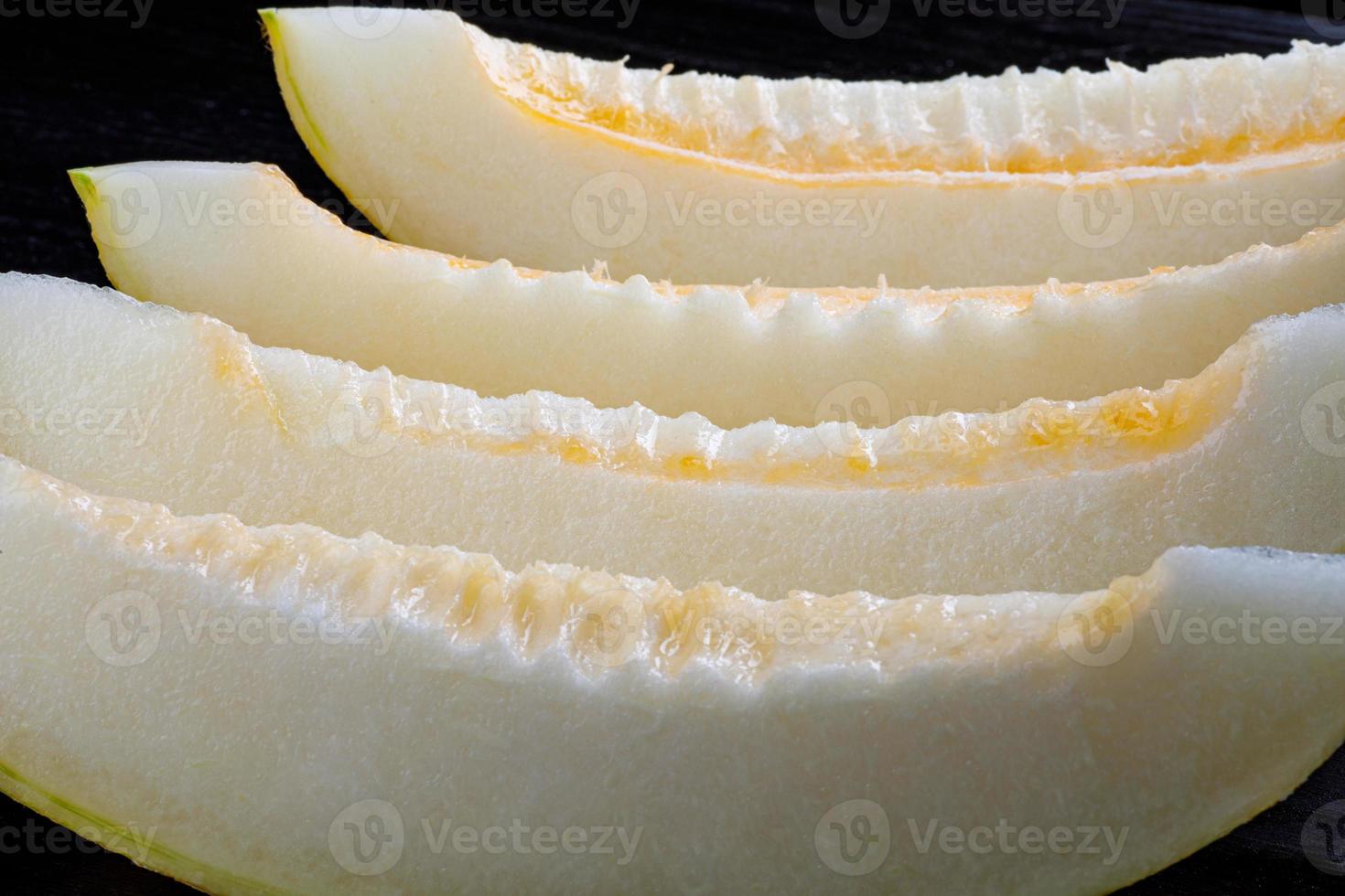 Sliced ripe melon. Pieces of melon. photo