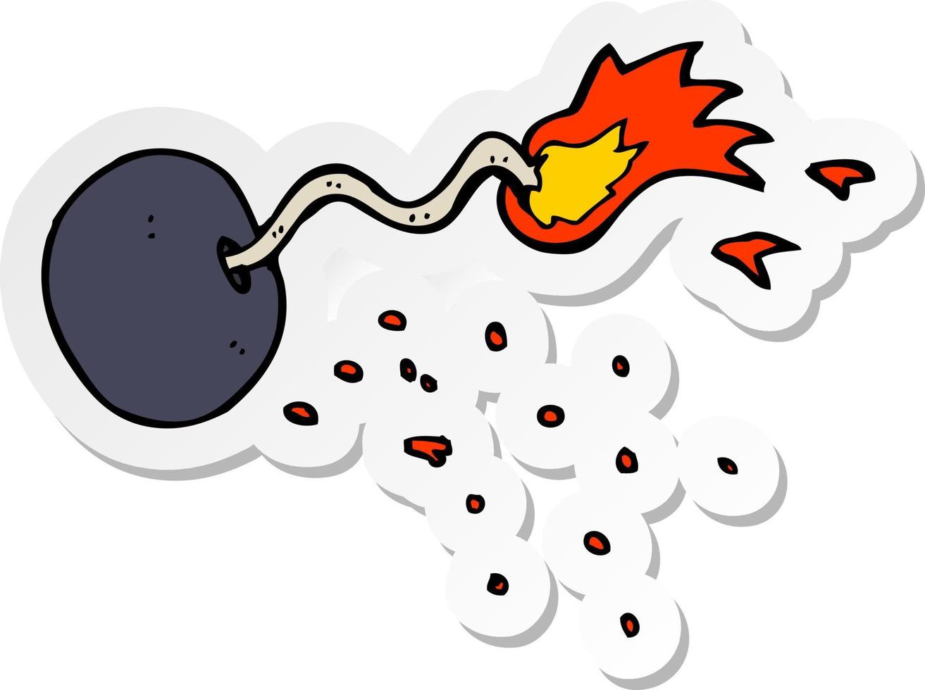 sticker of a cartoon round bomb vector