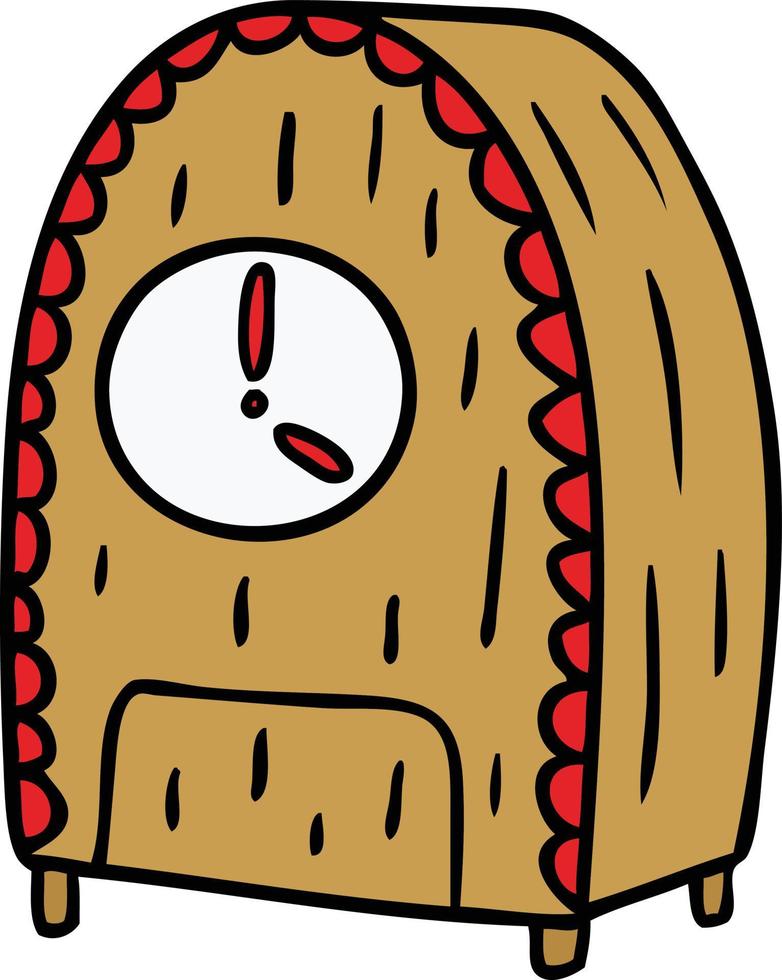 cartoon doodle of an old fashioned clock vector