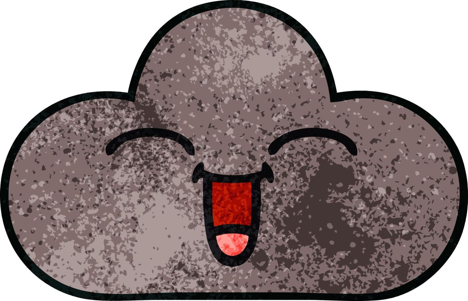 retro grunge texture cartoon storm cloud vector