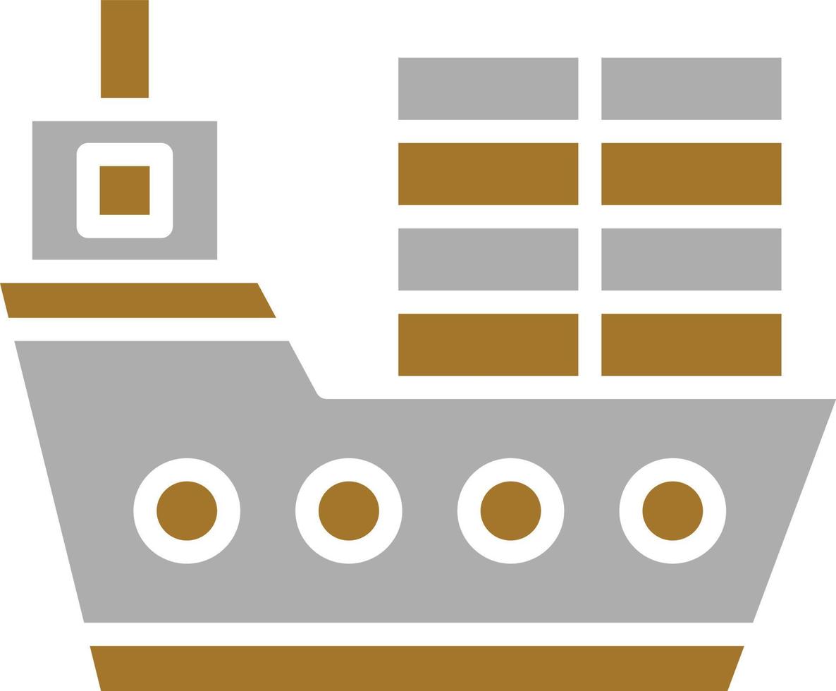 estilo de icono de barco de carga vector