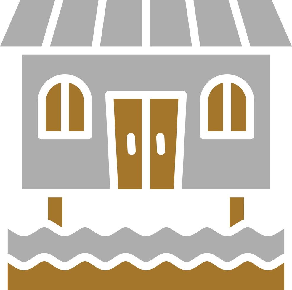 estilo de icono de bungalow vector