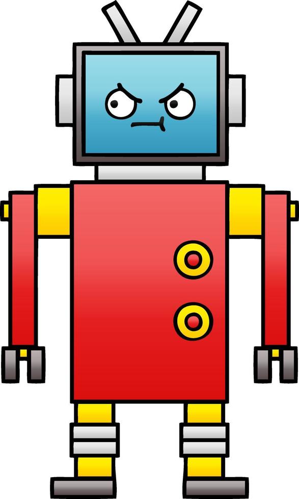 gradient shaded cartoon robot vector