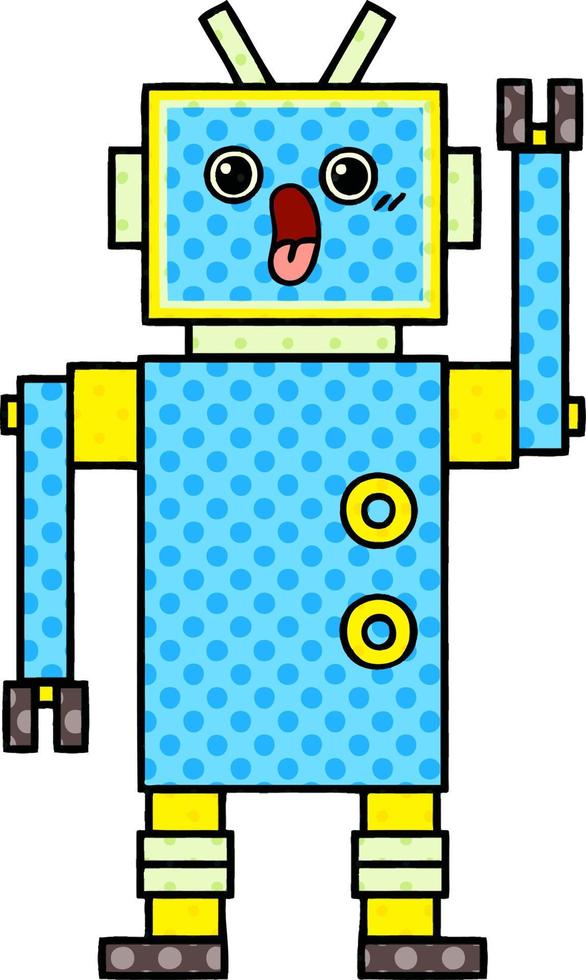 comic book style cartoon robot vector