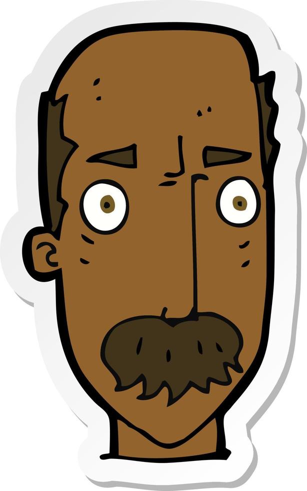 sticker of a cartoon annoyed old man vector