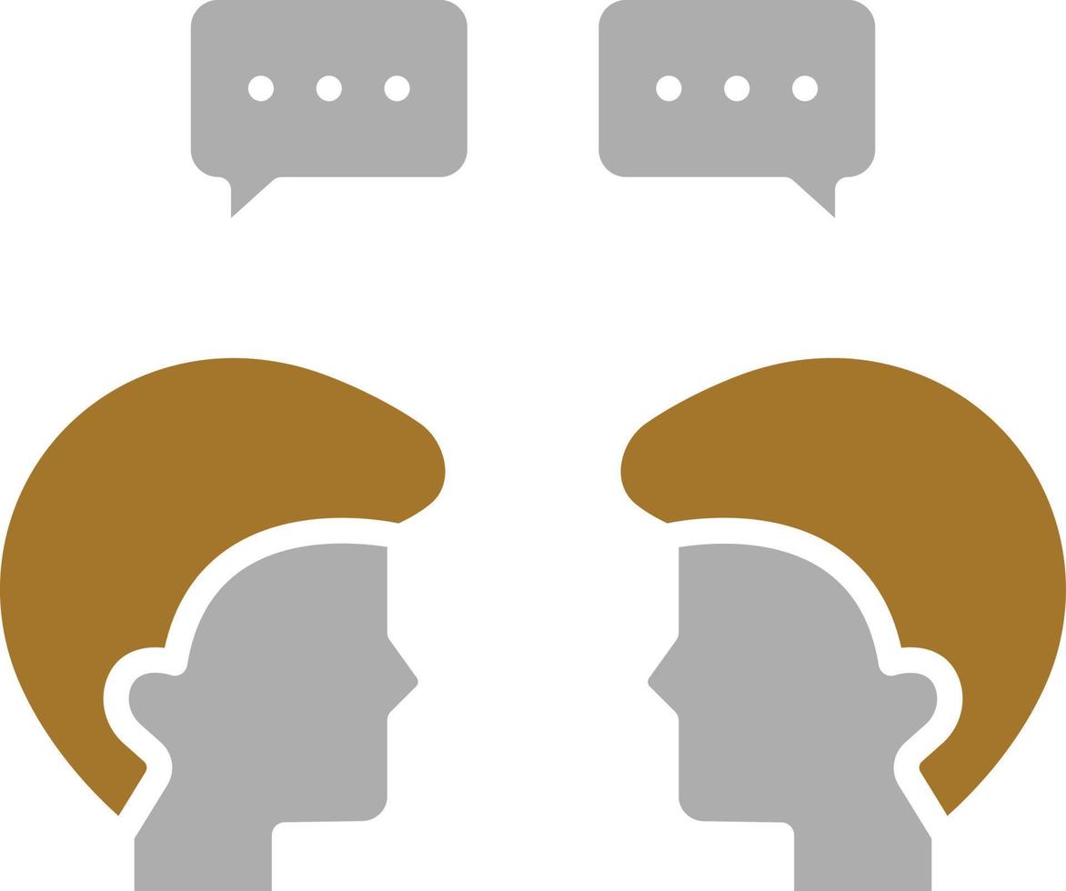 Face to Face Talk Icon Style vector