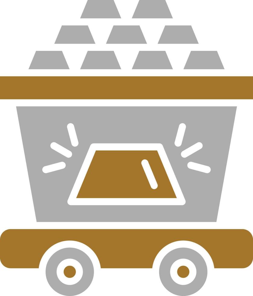 estilo de icono de carrito de oro vector