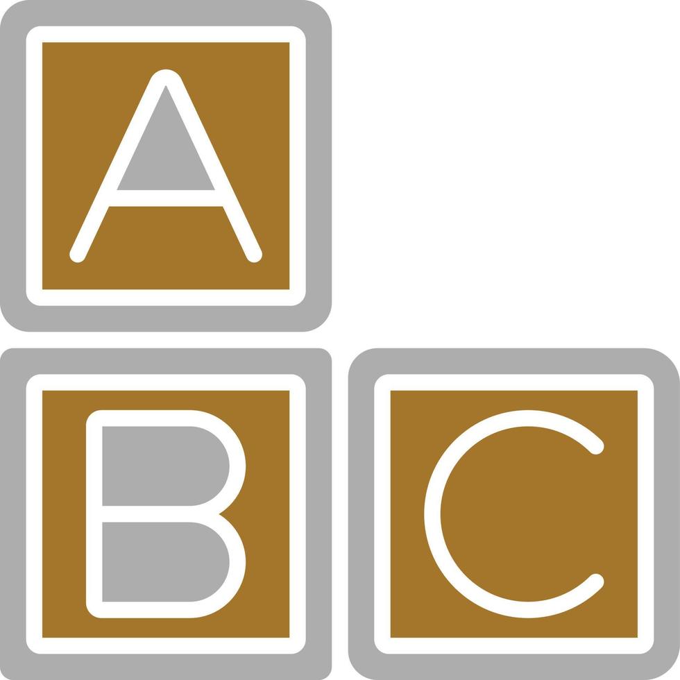 estilo de icono de bloques abc vector