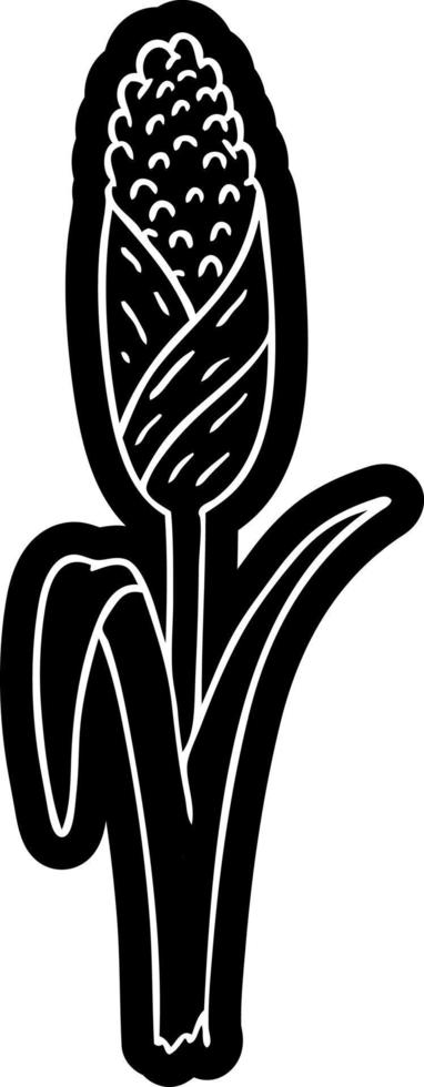 cartoon icon drawing of fresh corn on the cob vector