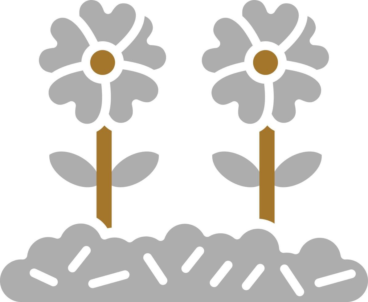 estilo de icono de plantación de flores vector