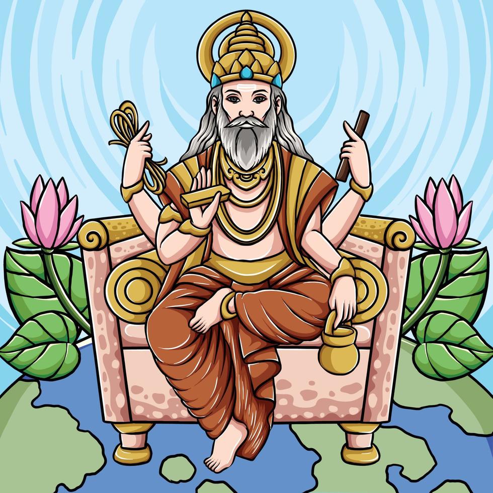 Hindu Vishwakarma Puja Ceremony Concept vector