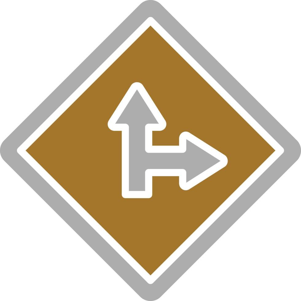 Side Road Right Icon Style vector