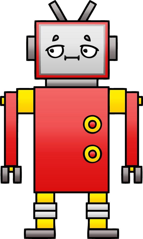 robot de dibujos animados sombreado degradado vector