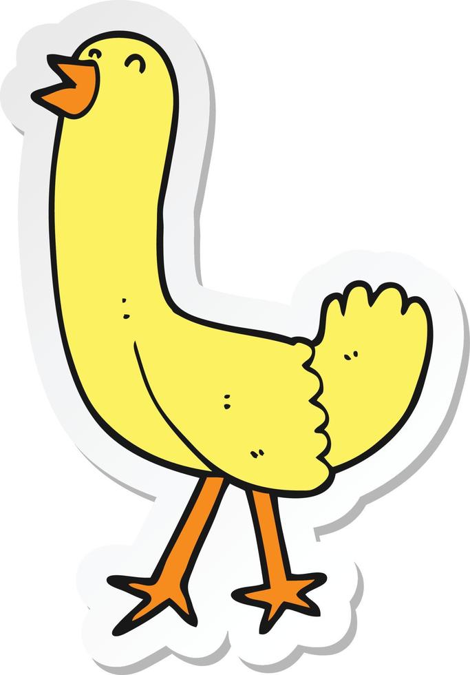 sticker of a cartoon bird vector