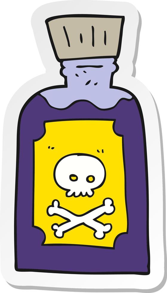 sticker of a cartoon poison vector