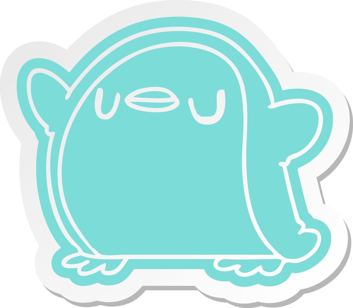 cartoon sticker kawaii of a cute penguin vector