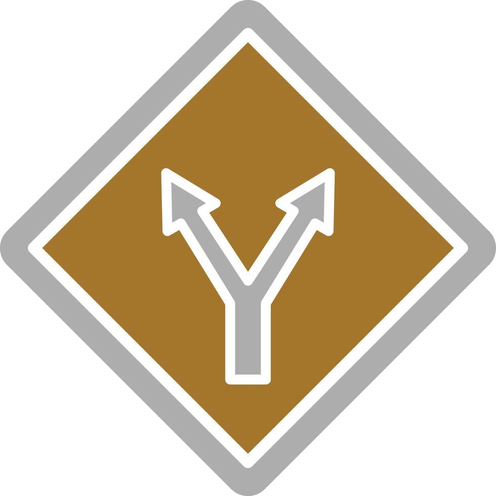 Y Intersection Icon Style vector