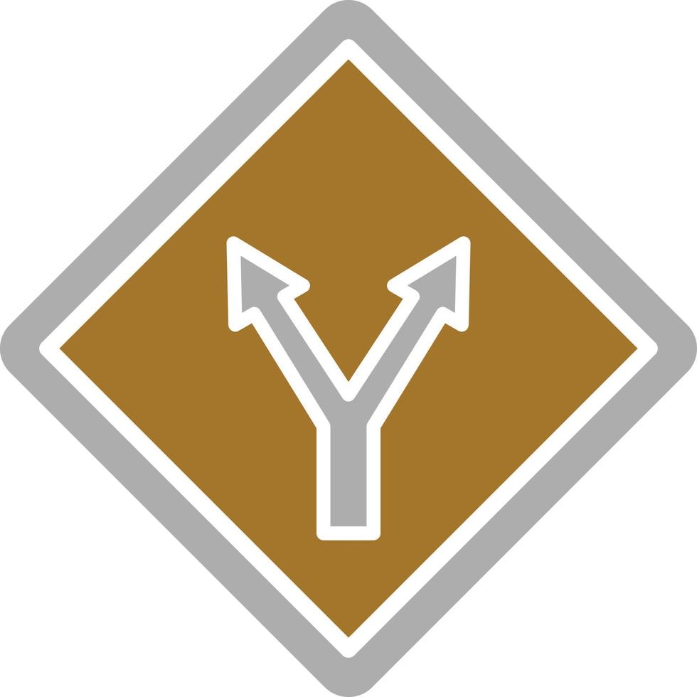 Y Intersection Icon Style vector