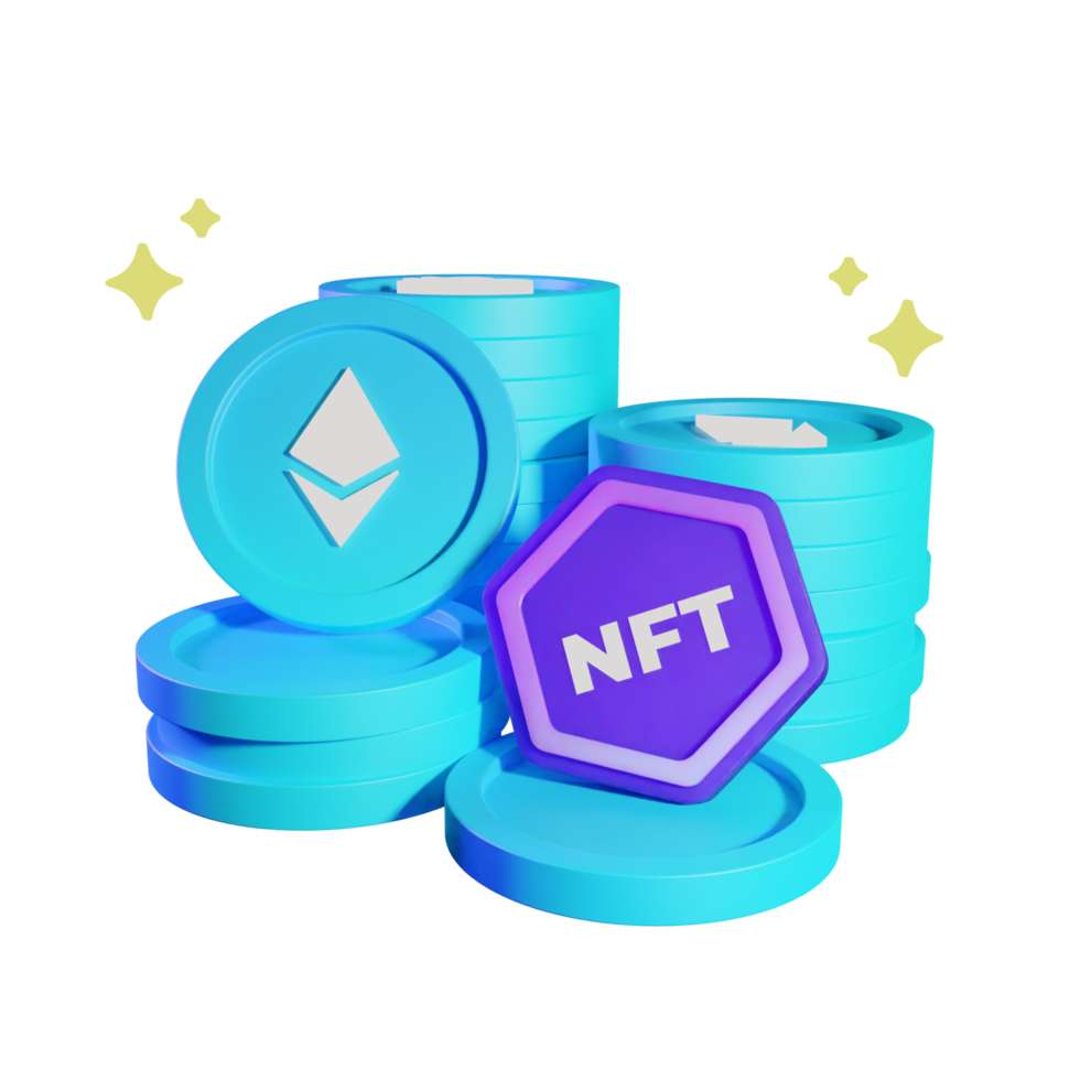 3D NFT Token PNG Illustration
