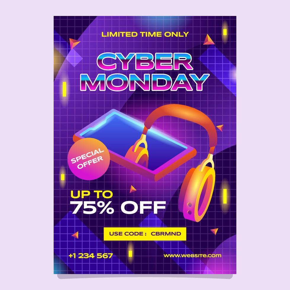 Cyber Monday Promotion Poster Template vector