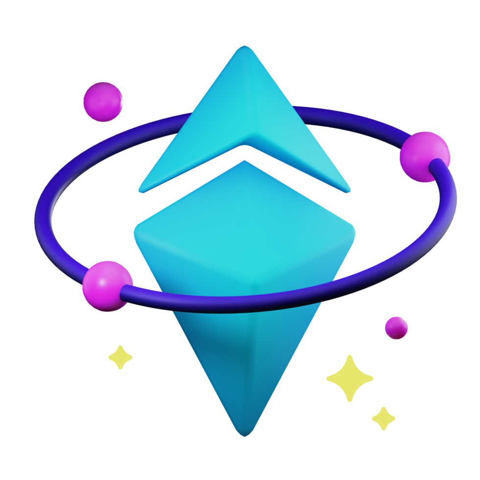 3d ethereum logo ilustração png