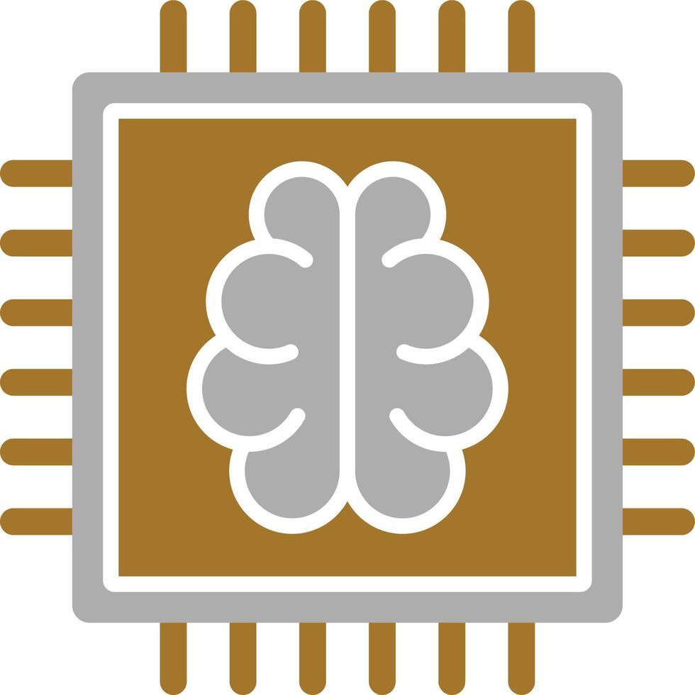 Brain Chip Icon Style vector