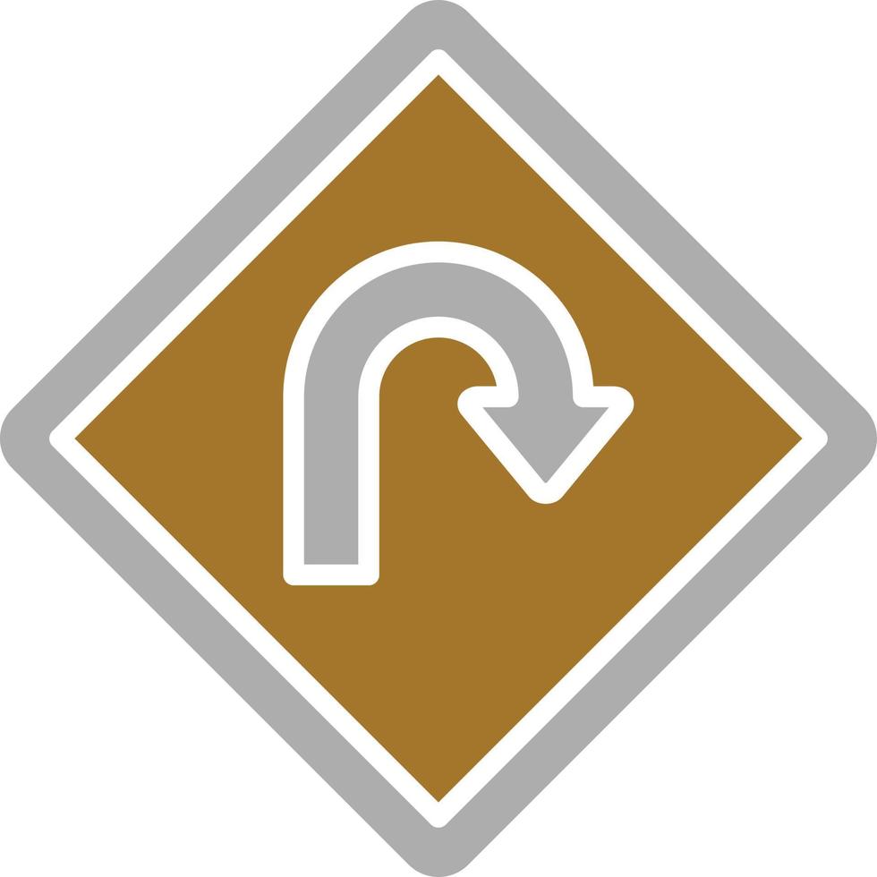 U Turn Icon Style vector