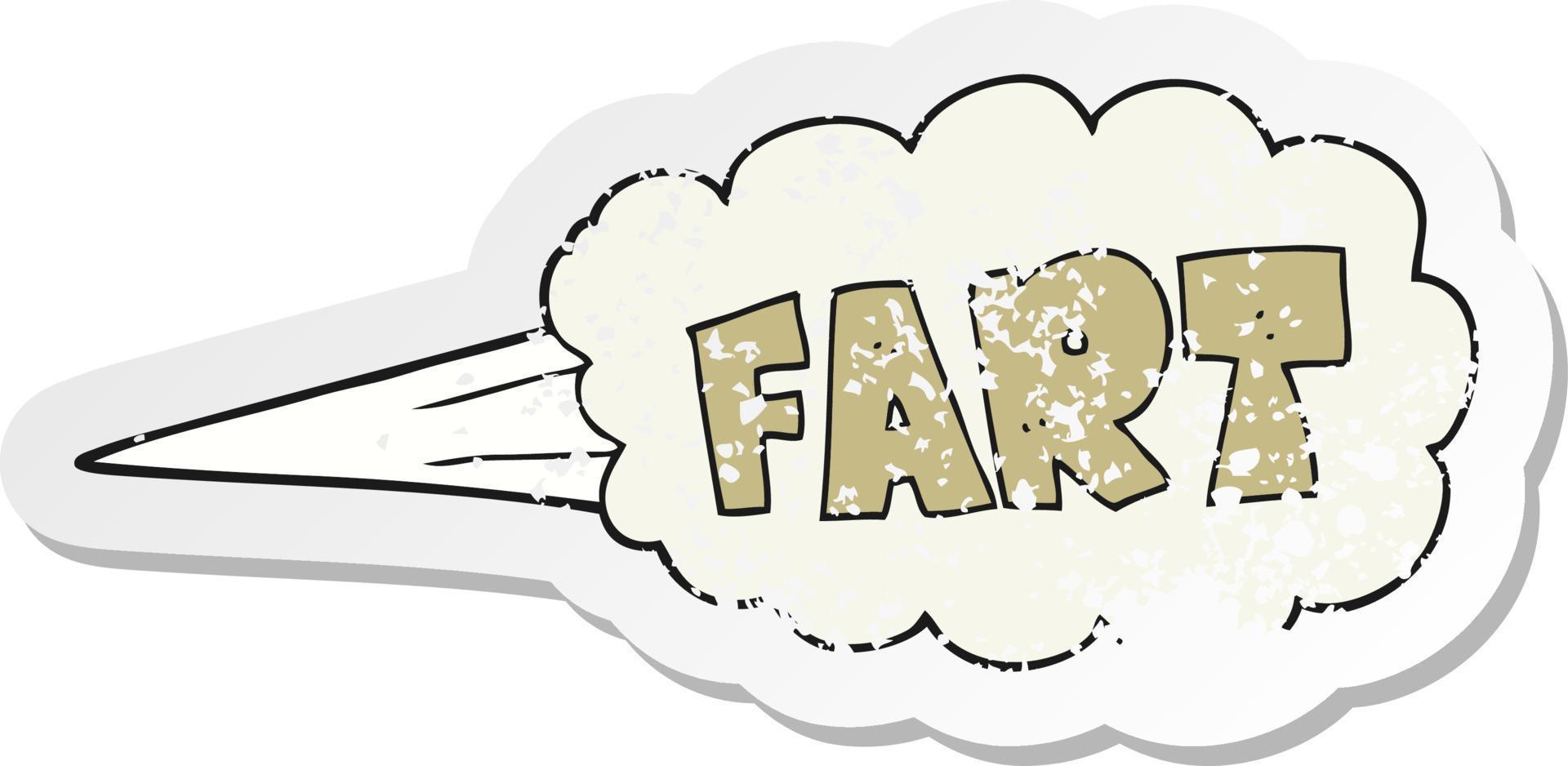 retro distressed sticker of a cartoon fart symbol vector