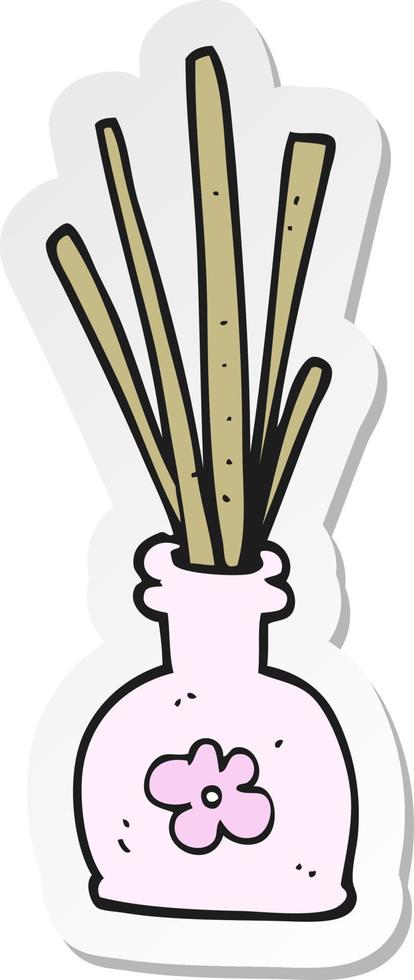 sticker of a cartoon fragrance oil reeds vector