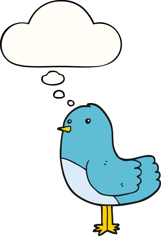 cartoon bird and thought bubble vector