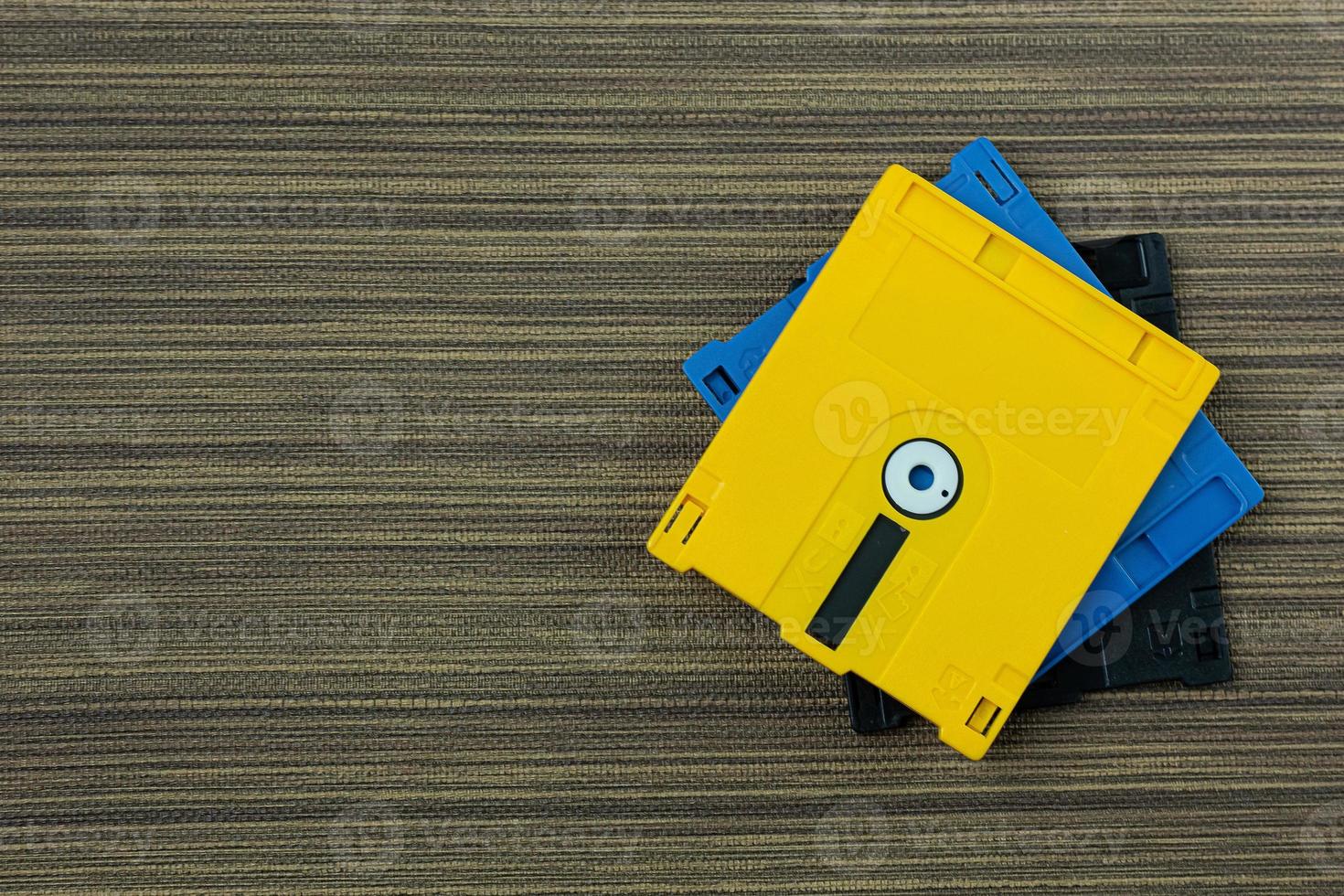 diskette for disk system vintage technology image top view. photo