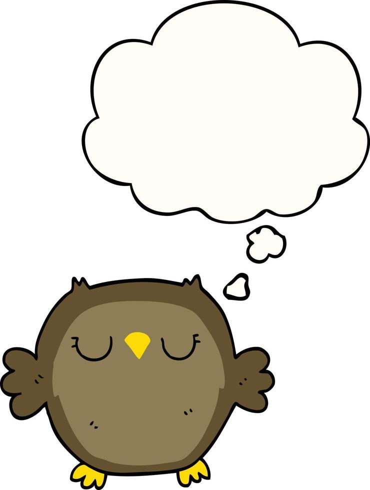 cartoon owl and thought bubble vector