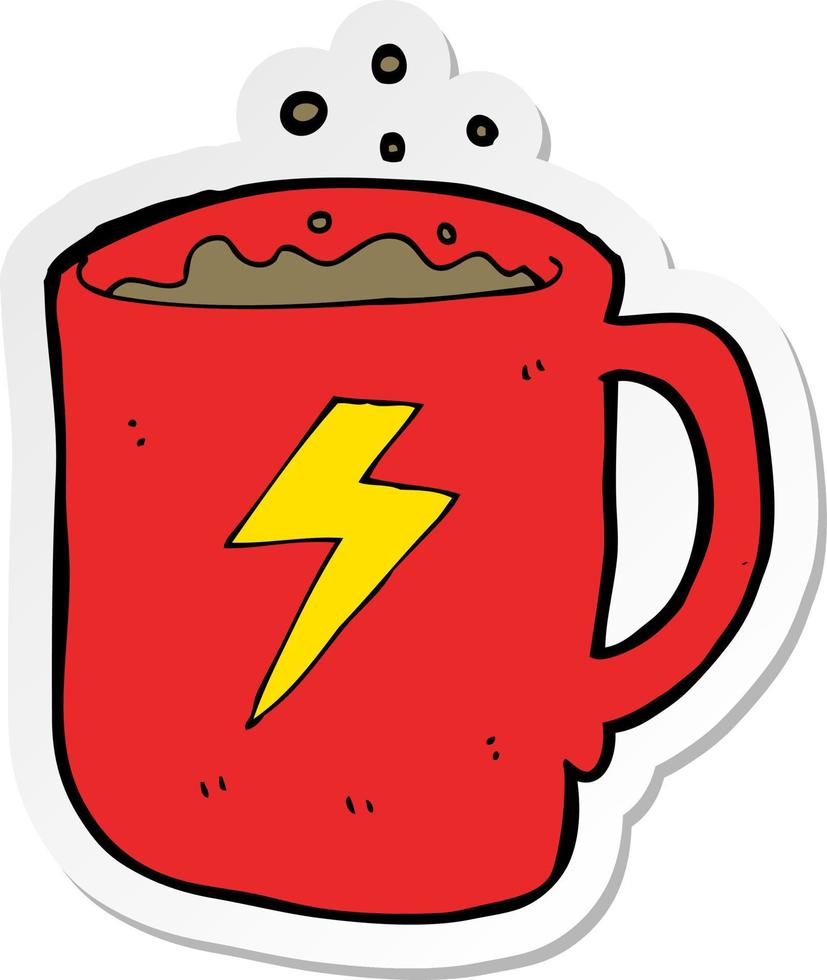 sticker of a cartoon coffee mug vector