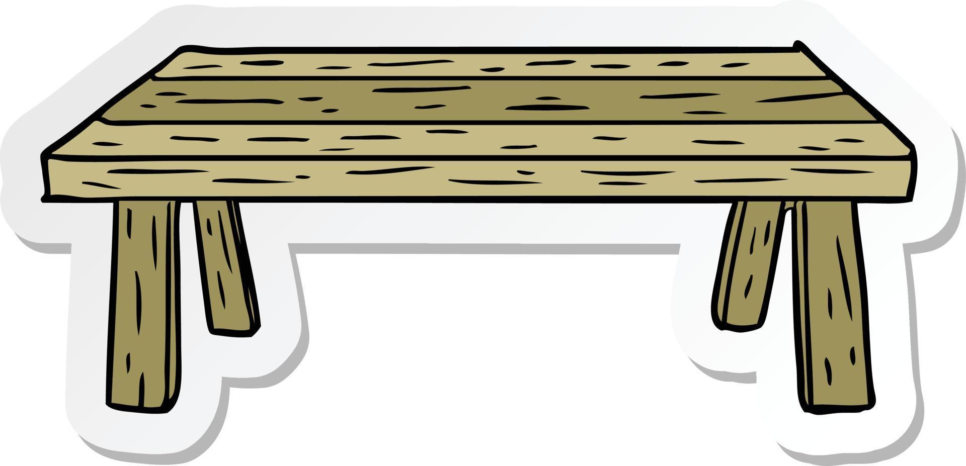 sticker of a cartoon table vector