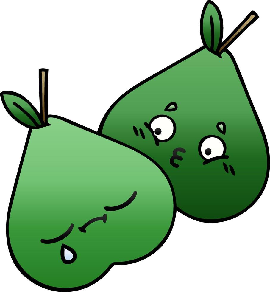 gradient shaded cartoon pears vector