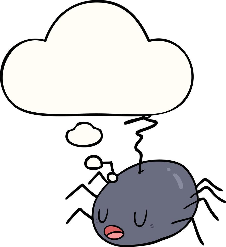 cartoon spider and thought bubble vector