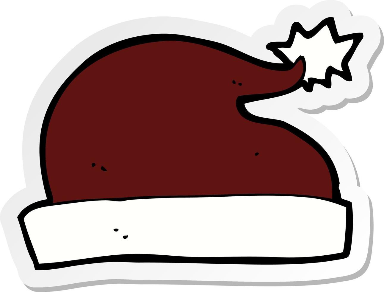 sticker of a cartoon santa hat vector