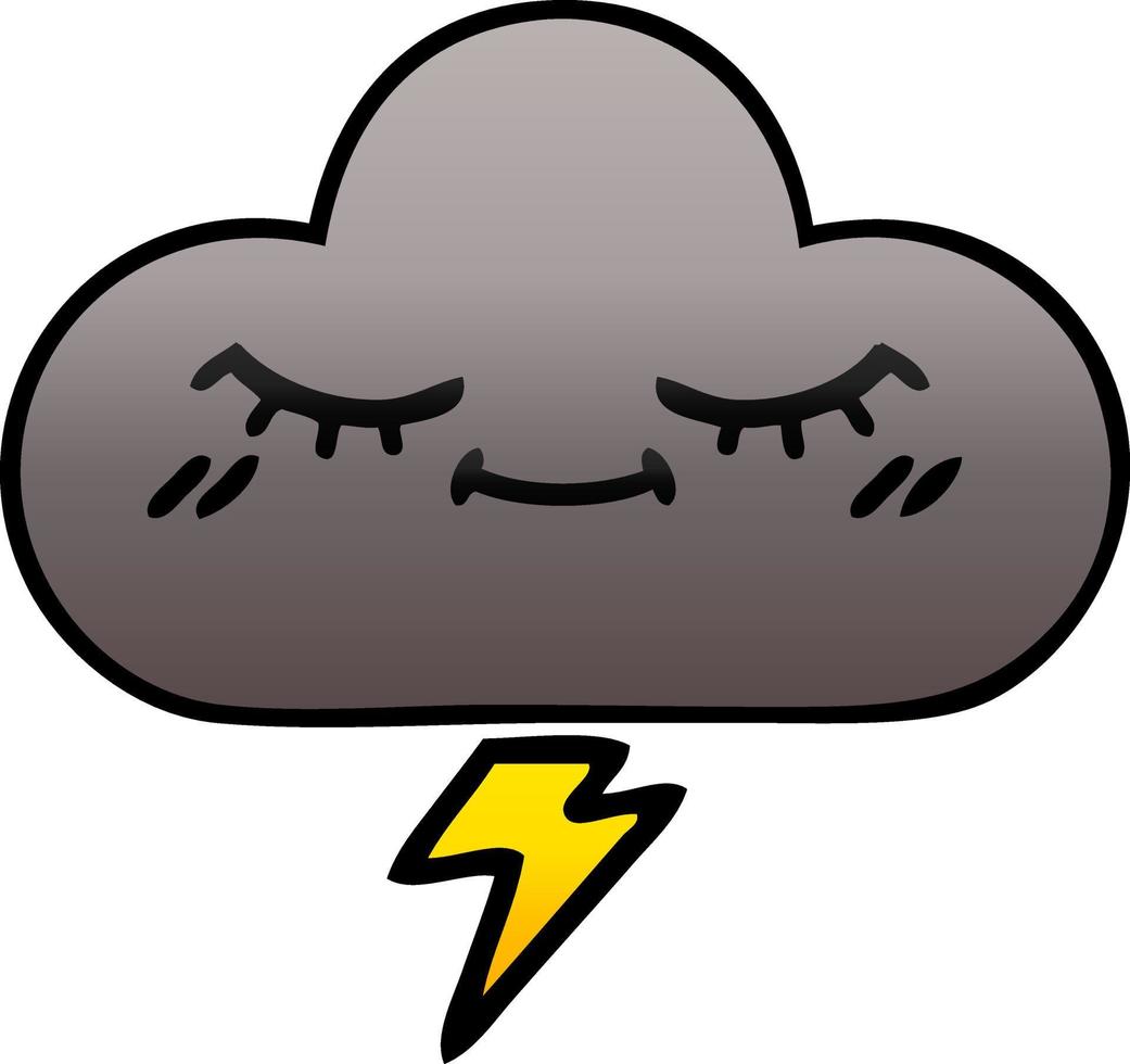 gradient shaded cartoon storm cloud vector