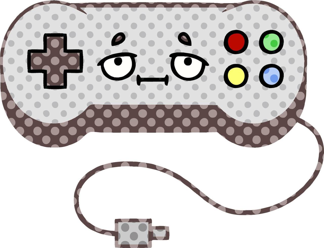 comic book style cartoon game controller vector