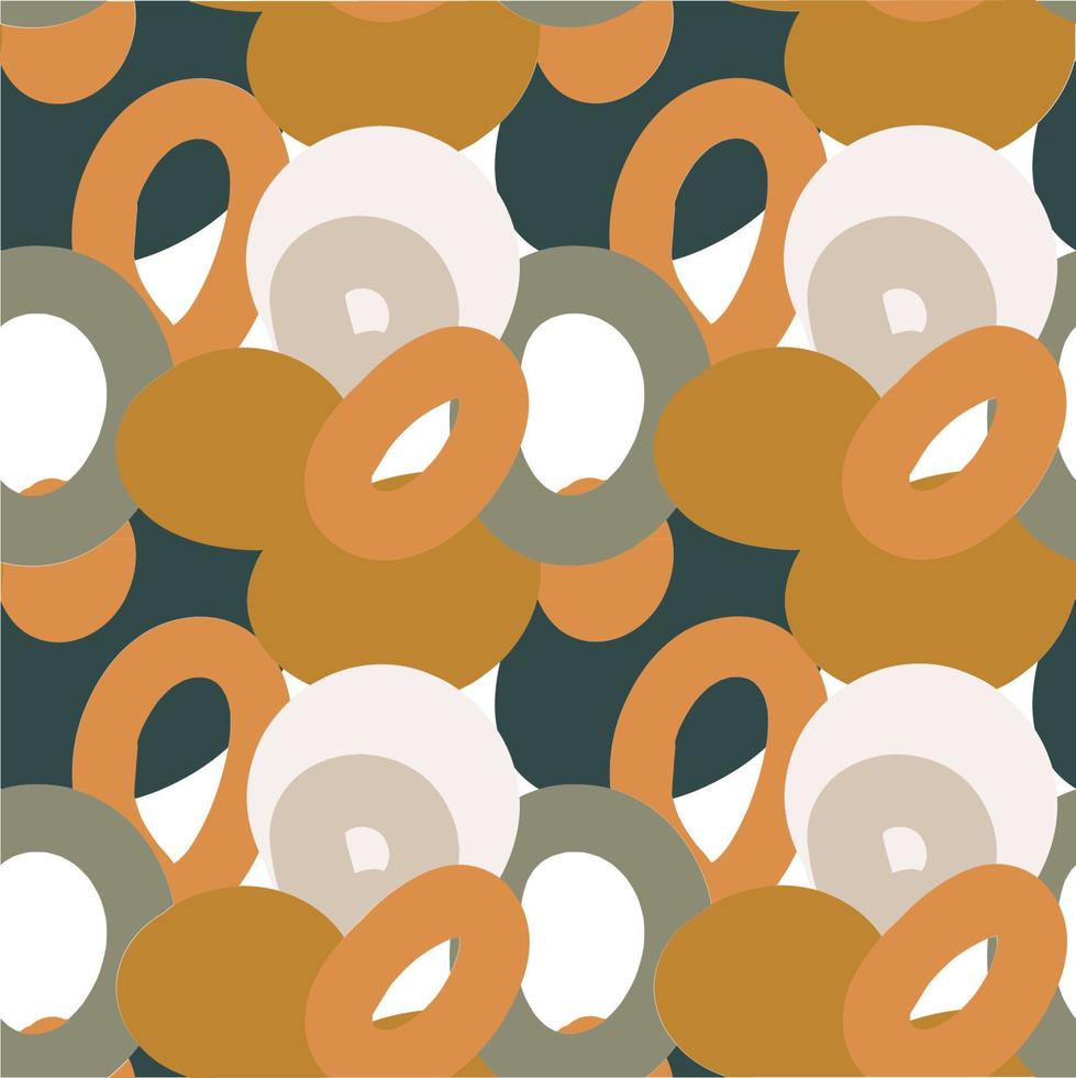 Geometrical background with uneven circles. Abstract round seamless pattern. Hand drawn colorful dots pattern. vector
