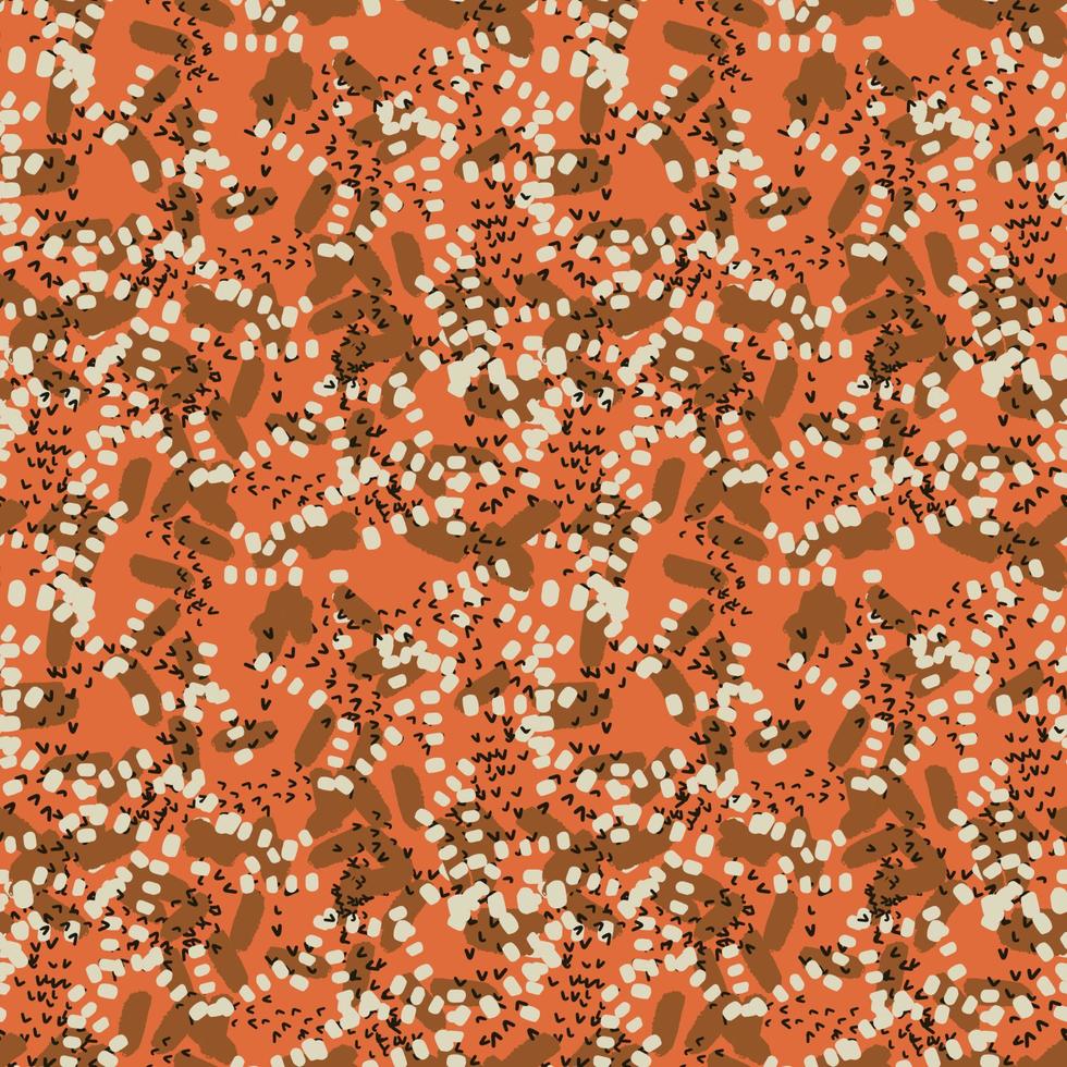 Fantasy messy freehand doodle geometric shapes seamless pattern.  Infinity ditsy scribble abstract card, layout. Creative background. Textile, fabric, wrapping paper. vector