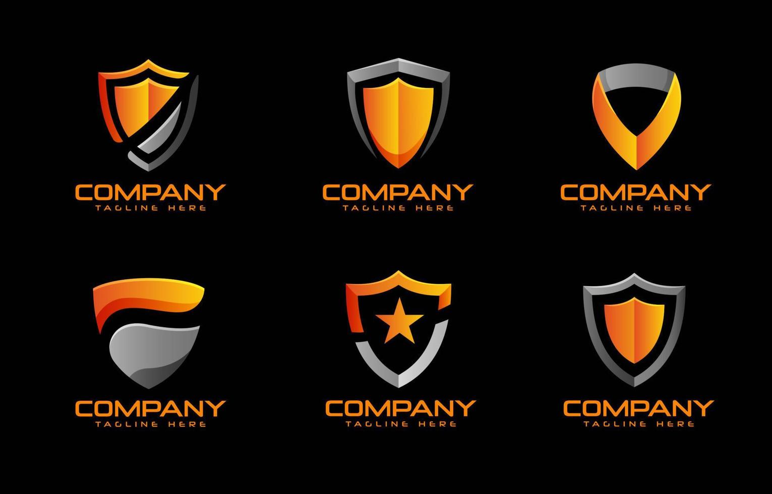 Modern Shield Logo Set vector