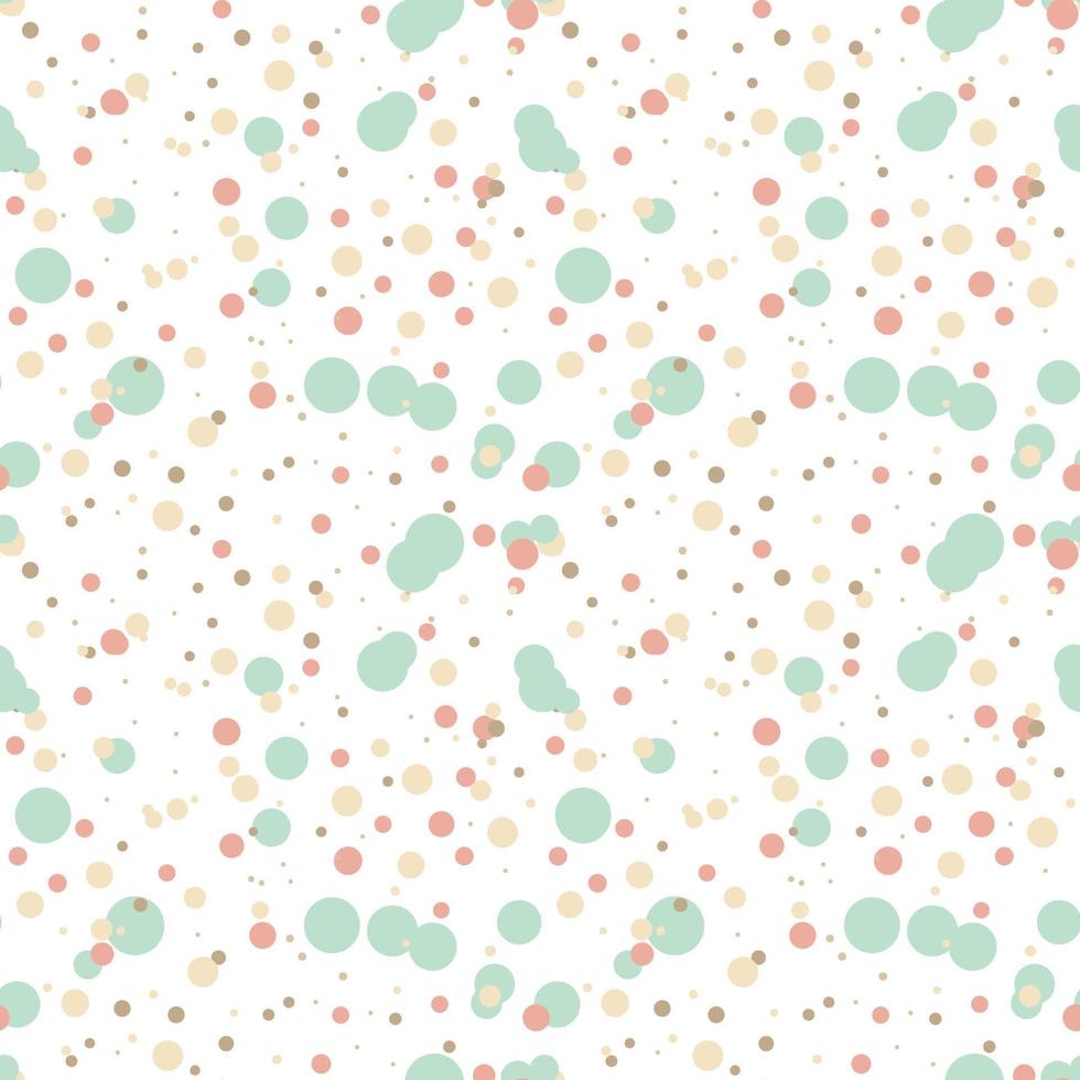 Geometrical background with uneven circles. Abstract round seamless pattern. Hand drawn colorful dots pattern. vector