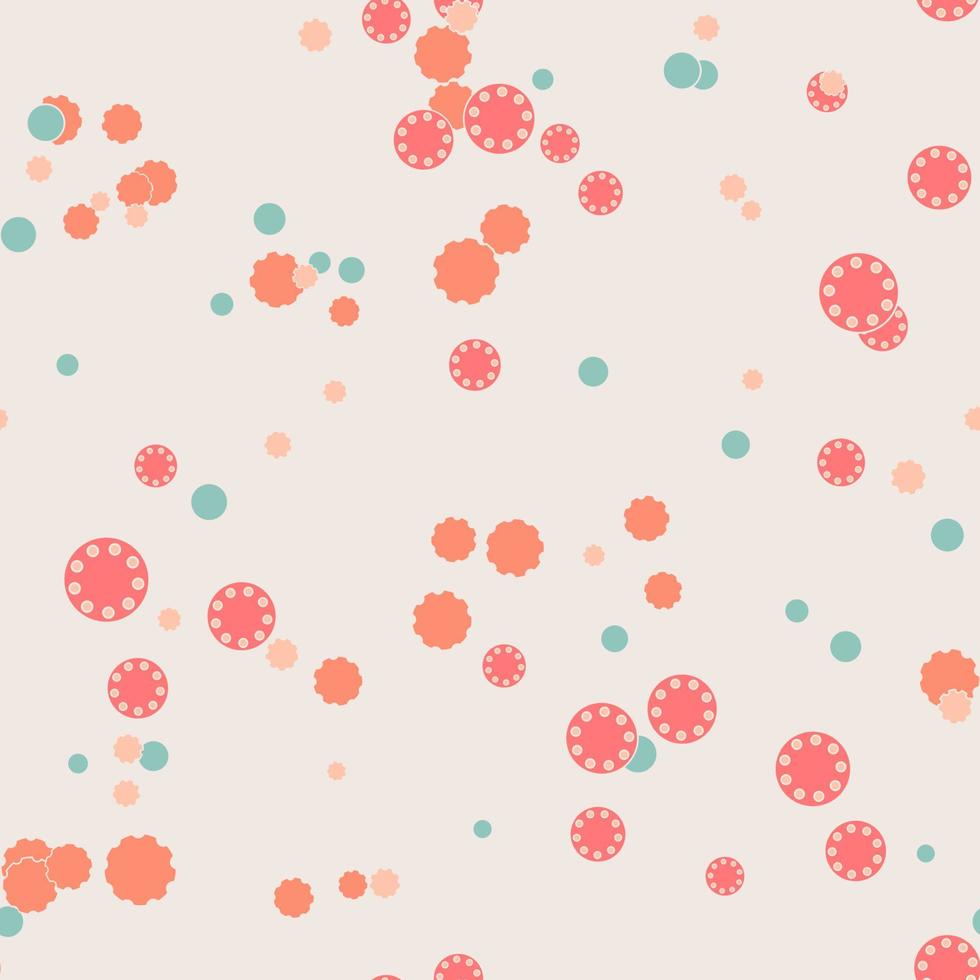 Festive seamless pattern with colorful round paint splatters. Messy overlay circles background. Dotted texture. Chaotic grunge dot. Geometric wrapping paper. vector