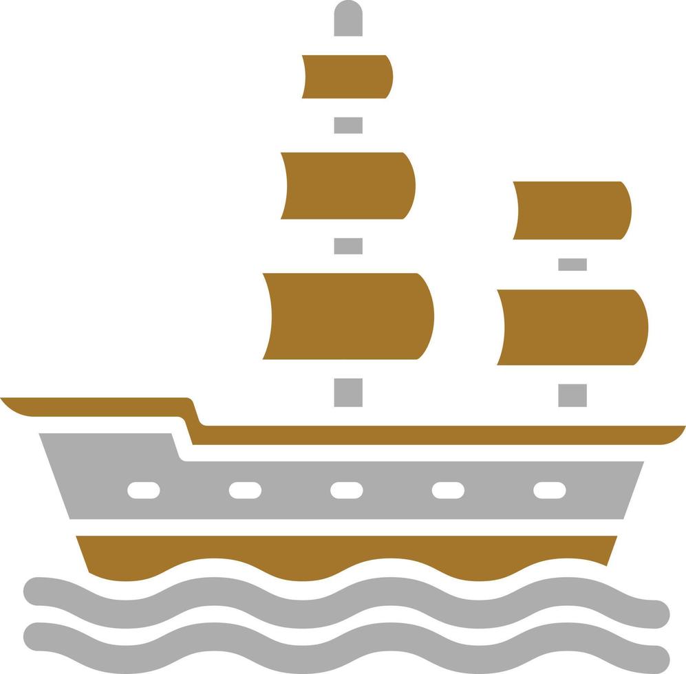 estilo de icono de galeón vector