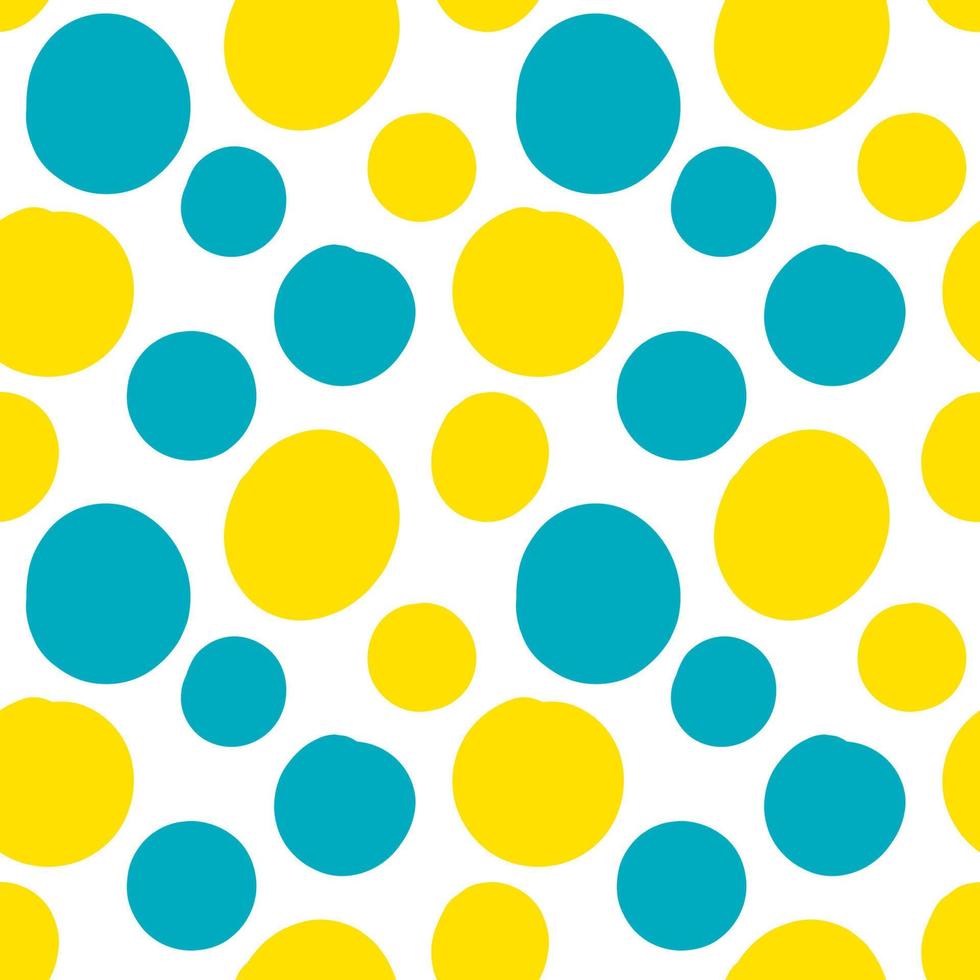 Geometrical background with uneven circles. Abstract round seamless pattern. Hand drawn colorful dots pattern. vector