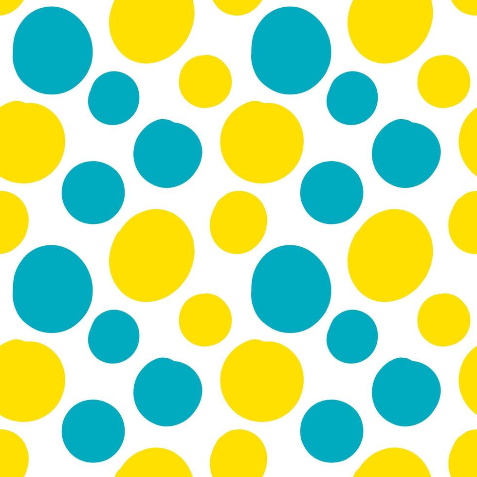 Geometrical background with uneven circles. Abstract round seamless pattern. Hand drawn colorful dots pattern. vector