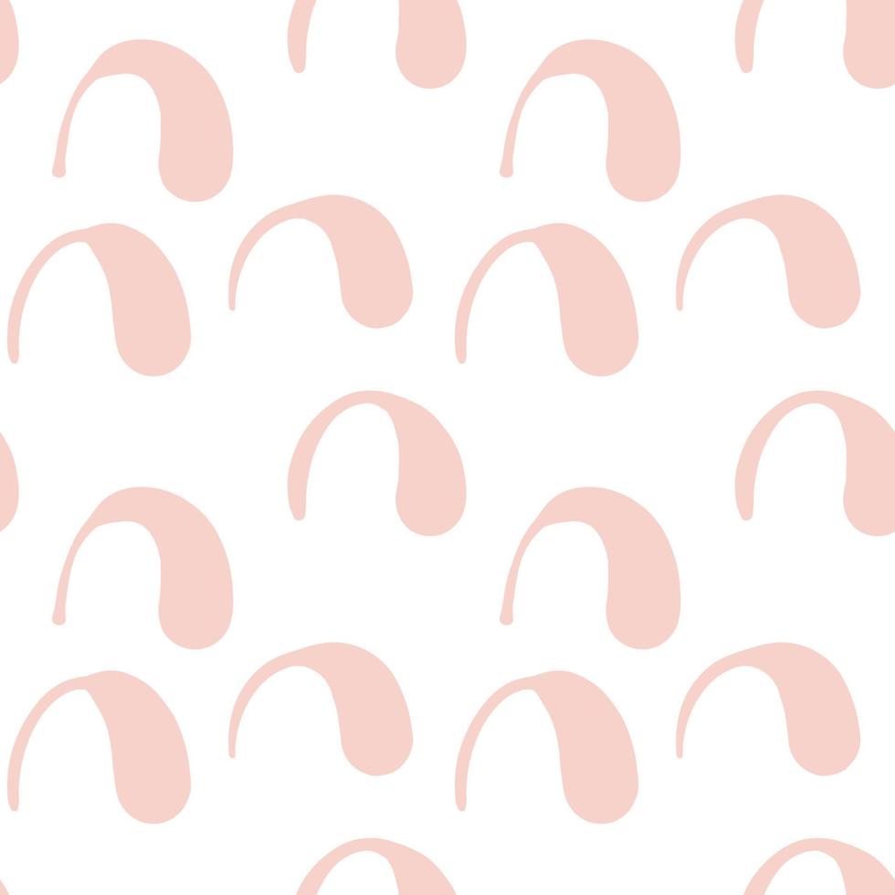 Hand drawn abstract seamless pattern with linear cute arches. Funny background in Memphis style. Retro backdrop for wrapping paper, textile, fabric, web, card. vector