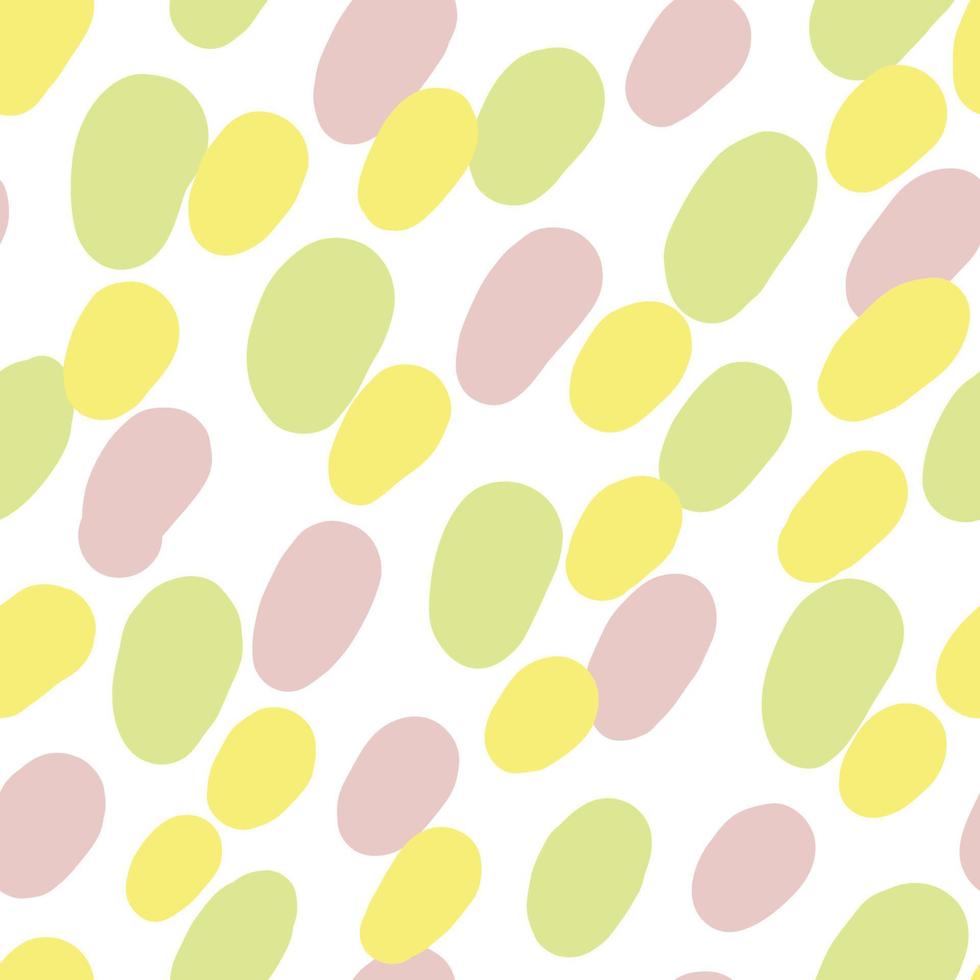 Geometrical background with uneven circles. Abstract round seamless pattern. Hand drawn colorful dots pattern. vector